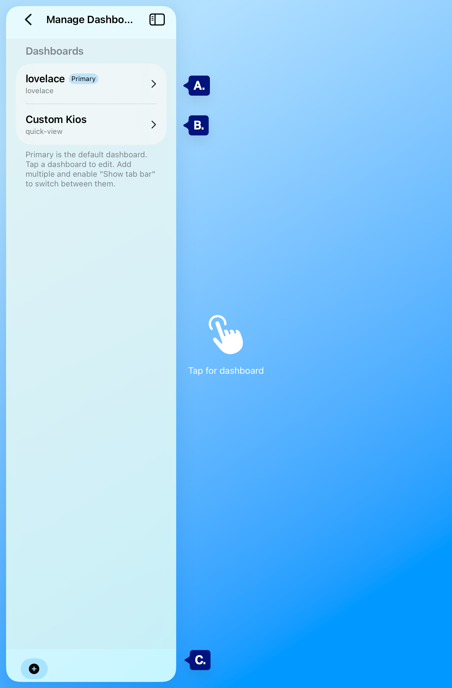 admin menu dashboard list markup