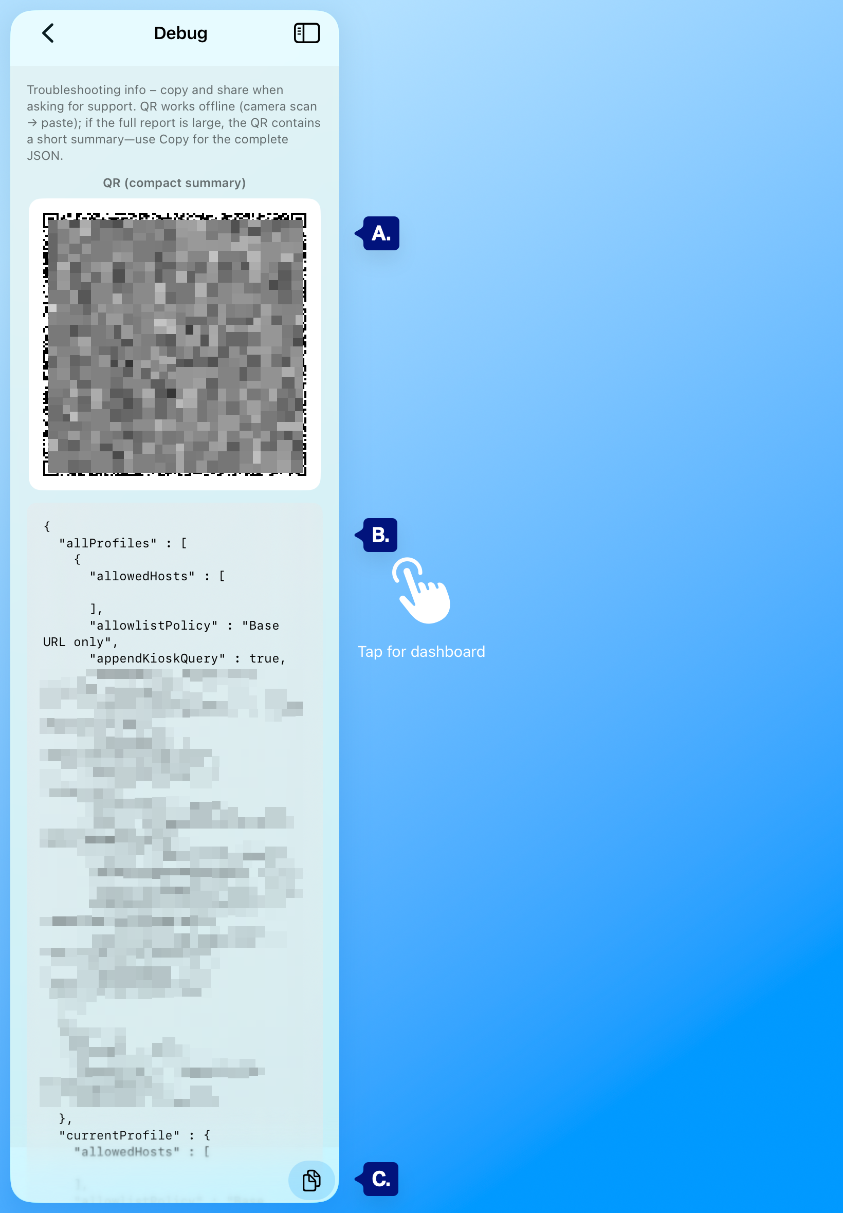 admin menu account transfer debug markup